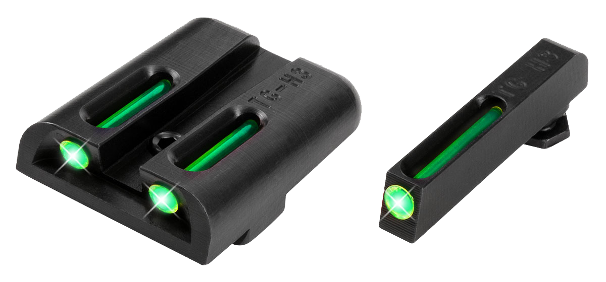 TruGlo TG131GT1 TFO  Green/Tritium/Fiber Optic Front Sight-Green/Tritium/Fiber Optic Rear Sight Glock Glock 17/17L/19