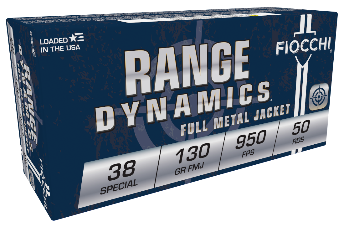 Fiocchi 38A Range Dynamics  38Special 130gr Full Metal Jacket 50 Per Box/20 Case