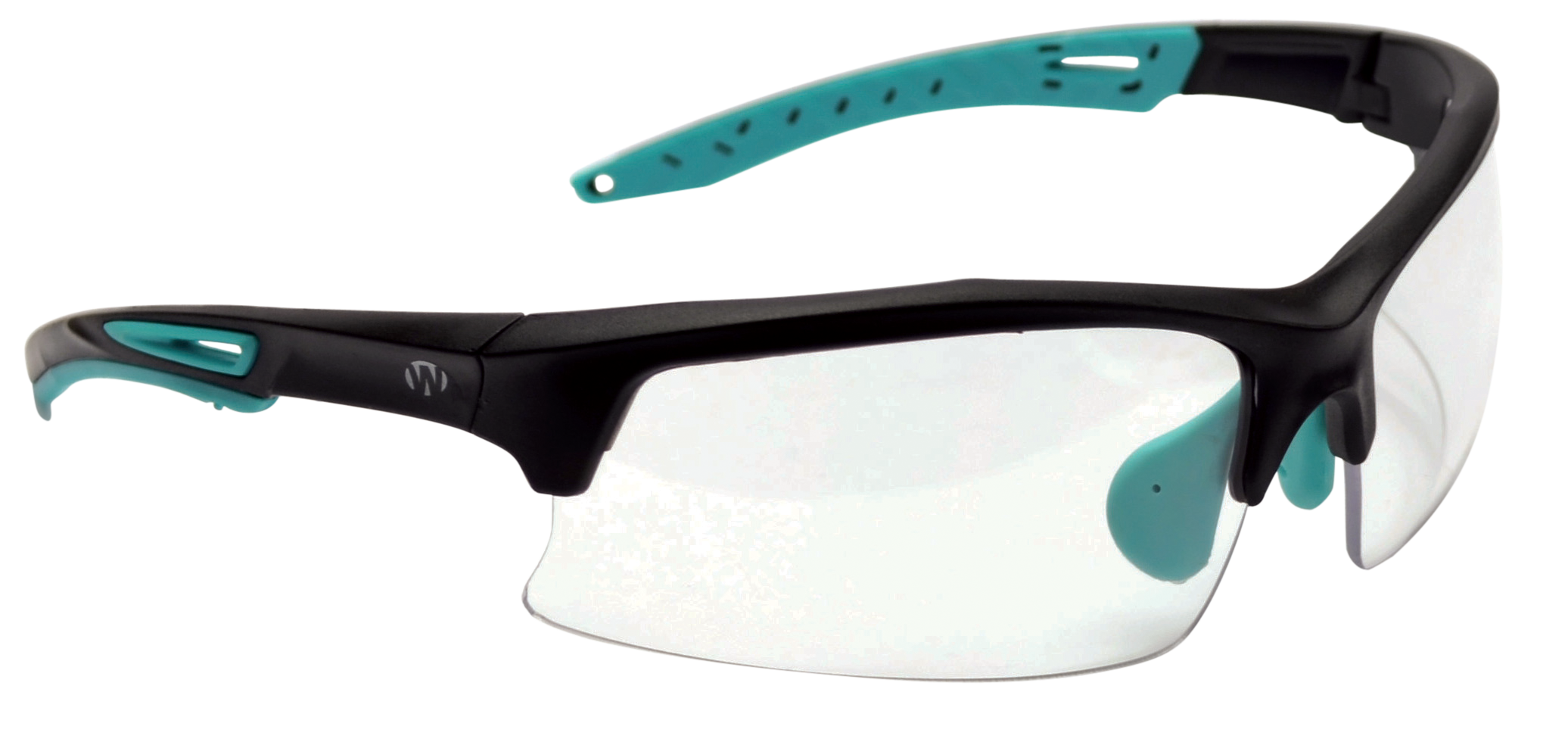 Walker's GWPTLSGLCLR Sport Glasses Adult Clear Lens Polycarbonate Black with Teal Accents Frame