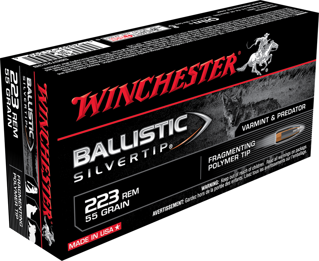 Winchester Ammo SBST223B Ballistic Silvertip  223Rem 55gr Fragmenting Polymer Tip 20 Per Box/10 Case