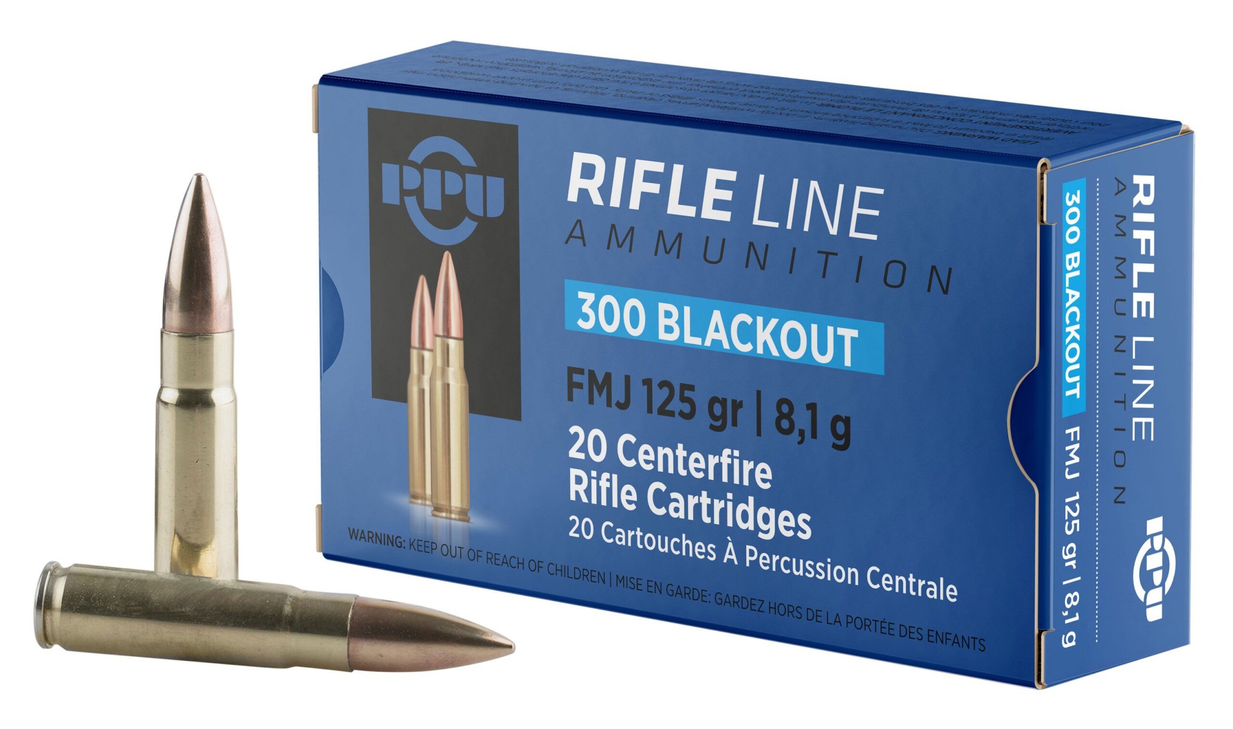 PPU 300AAC BLK OUT FMJ 125GR 20RD BOX 50 BOXES PER CASE