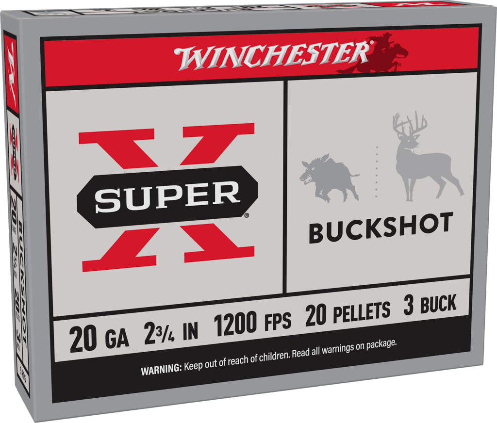 Winchester Ammo XB203 Super X  20Gauge 2.75" 20Pellets 3Buck Shot 5 Per Box/50 Case
