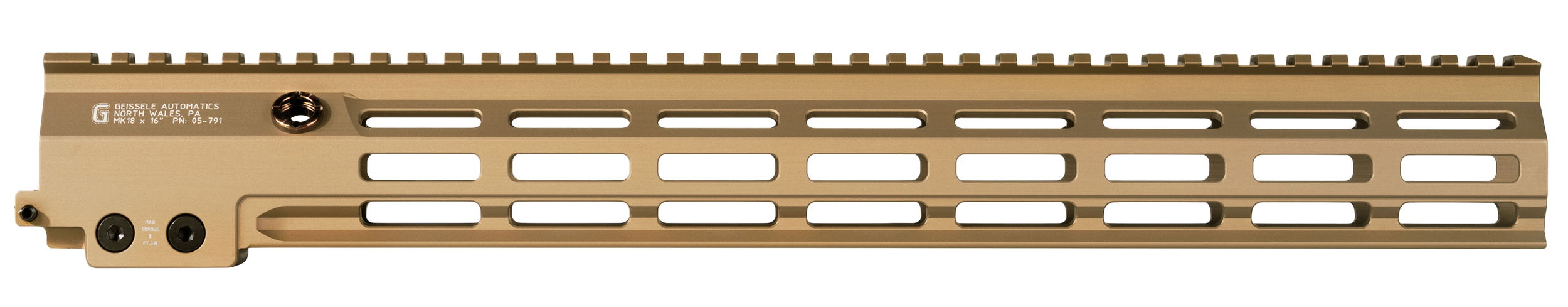 Geissele Automatics 05791S Super Modular Rail MK18 DDC Aluminum 16.50" Long
