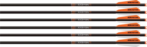 EASTON XBOW BOLT 9MM CARBON 20" W/3" VANES HALF MOON 6-PK