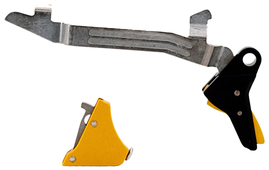 Timney Triggers ALPHAGLOCK5 Alpha Competition 9mm Luger/40 S&W/22 LR, Gold Straight Trigger, Compatible w/Glock Gen5 & Glock 44