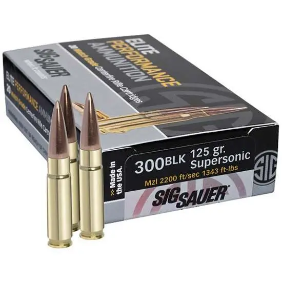 SIG SAUER ELITE MATCH 300BLK 125GR SPRSNC 20RD BX 500RD CASE