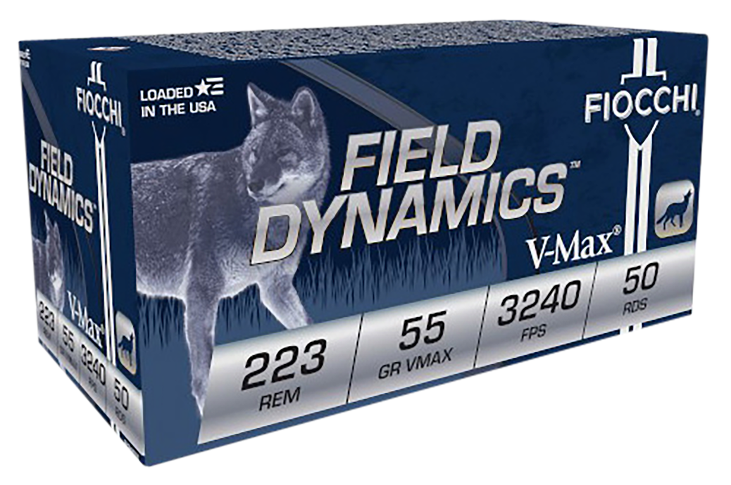 Fiocchi 223HVC50 Field Dynamics  223Rem 55gr Hornady V Max 50 Per Box/20 Case