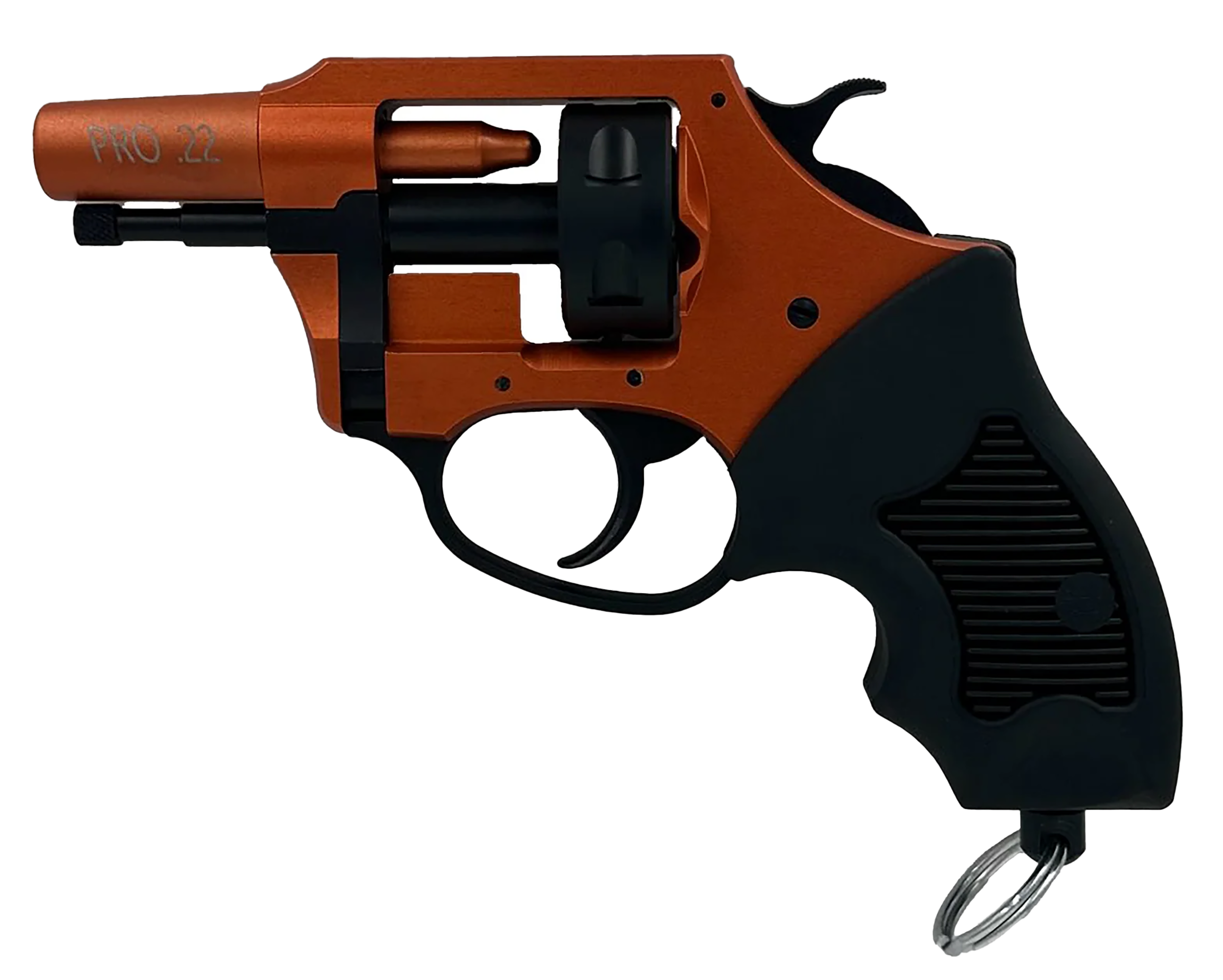 Charter Arms 82290 Pro 22 22 Blank, 6rd Orange Cerakote Frame, Black Rubber Grips