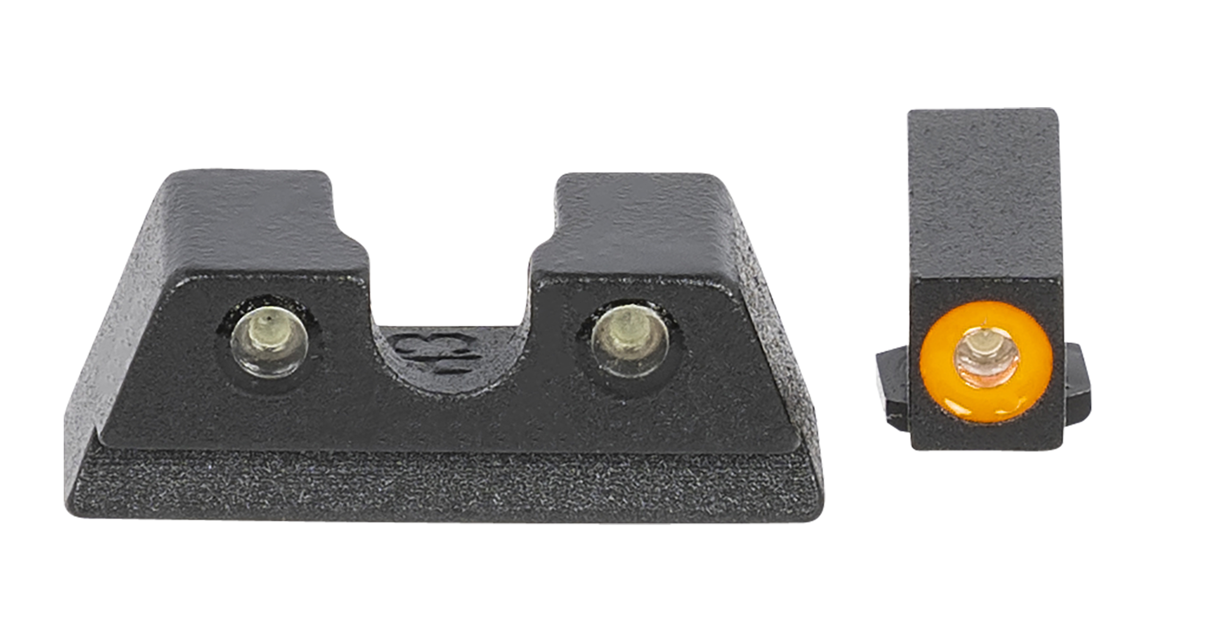 Meprolight USA 402203131 Hyper-Bright  Green Tritium Orange Outline Front Sight-Green Tritium Black Outline Rear Sight Glock 42/43