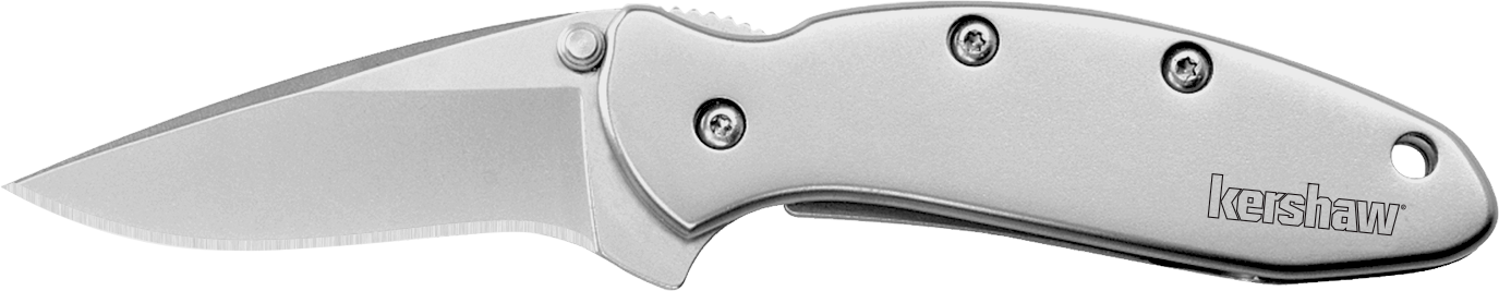 Kershaw 1600 Chive  EDC 1.90" Folding Drop Point Plain Bead Blasted 420HC SS Blade, Bead Blasted Stainless Steel Handle