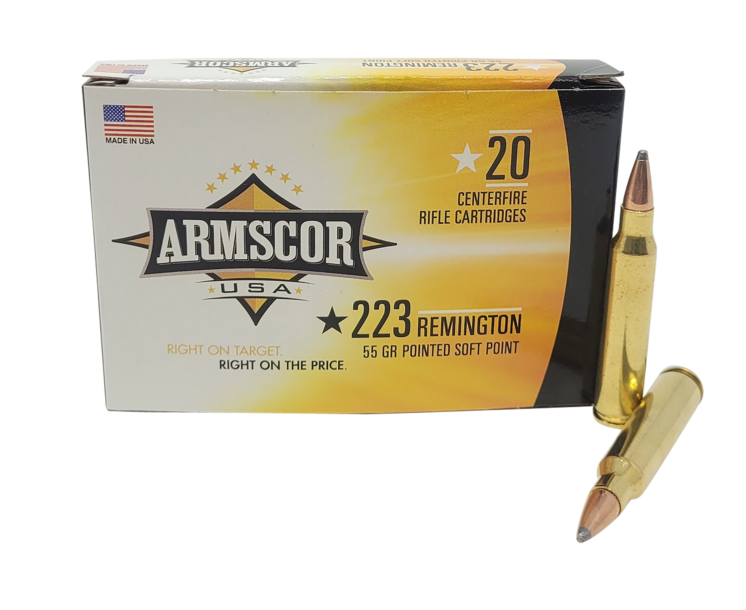 Armscor AC2232N USA  223Rem 55gr Pointed Soft Point 20 Per Box/50 Case