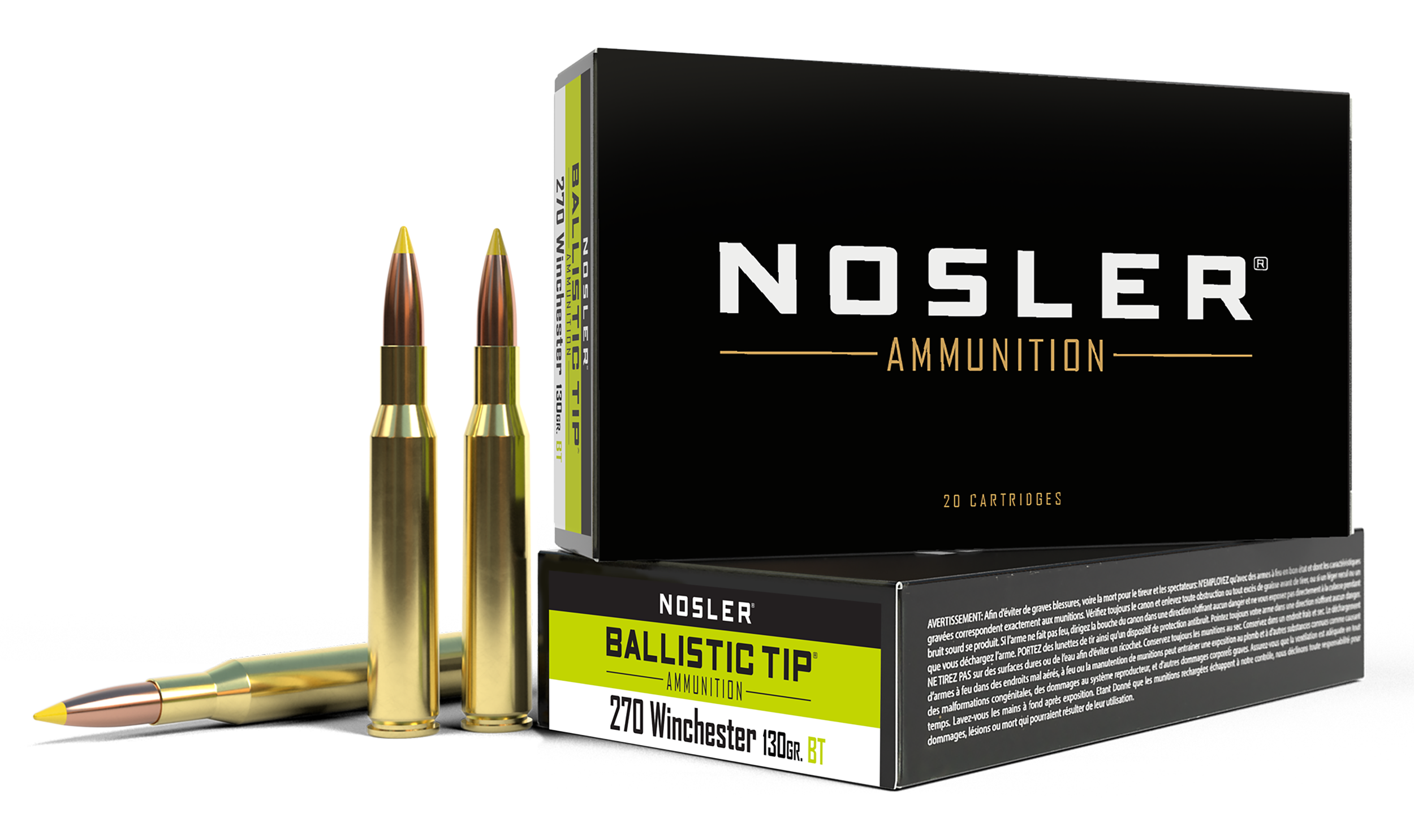 Nosler 40062 Ballistic Tip  270Win 130gr Spitzer Ballistic Tip 20 Per Box/10 Case