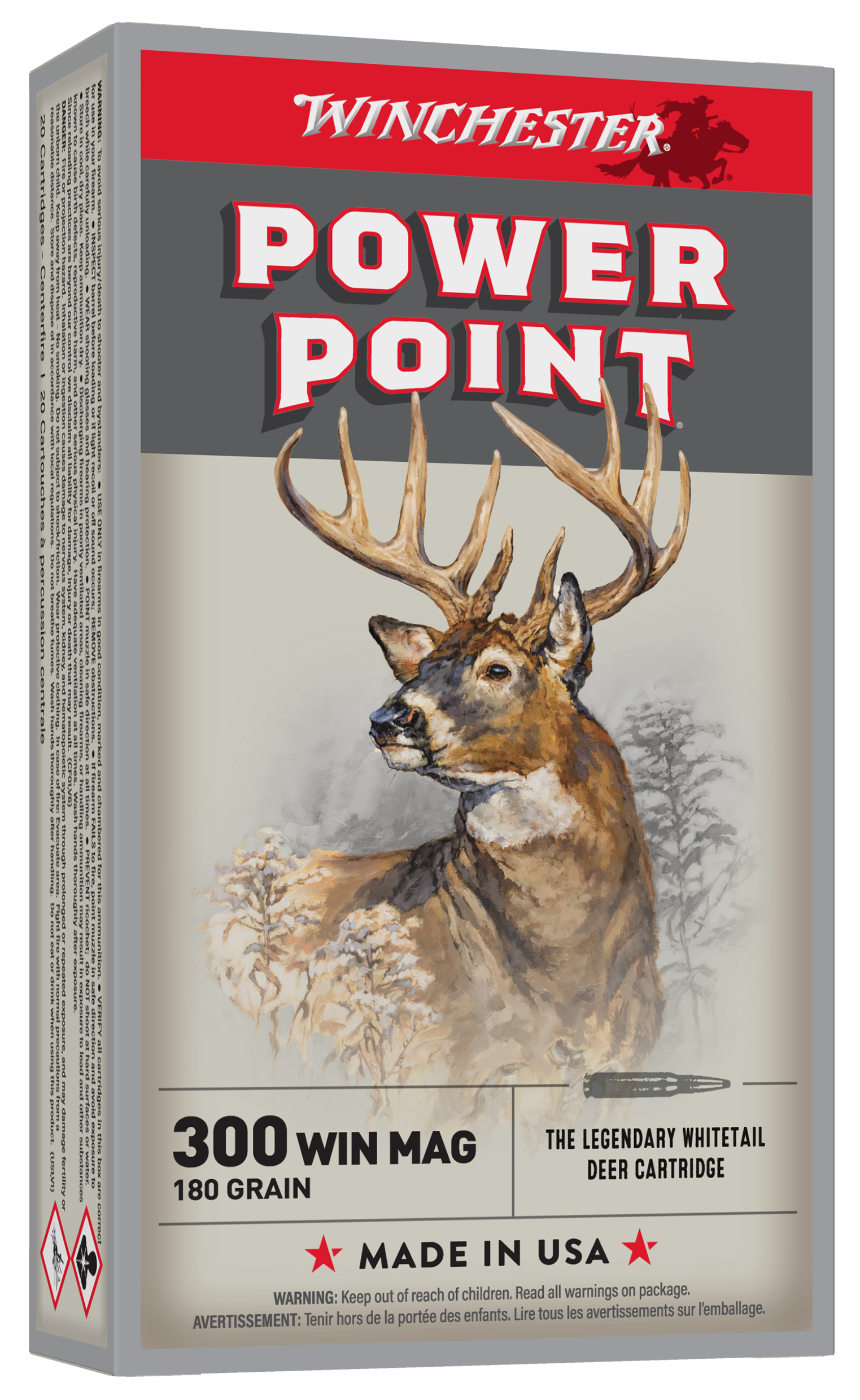 Winchester Ammo X30WM2 Power-Point  300WinMag 180gr 20 Per Box/10 Case