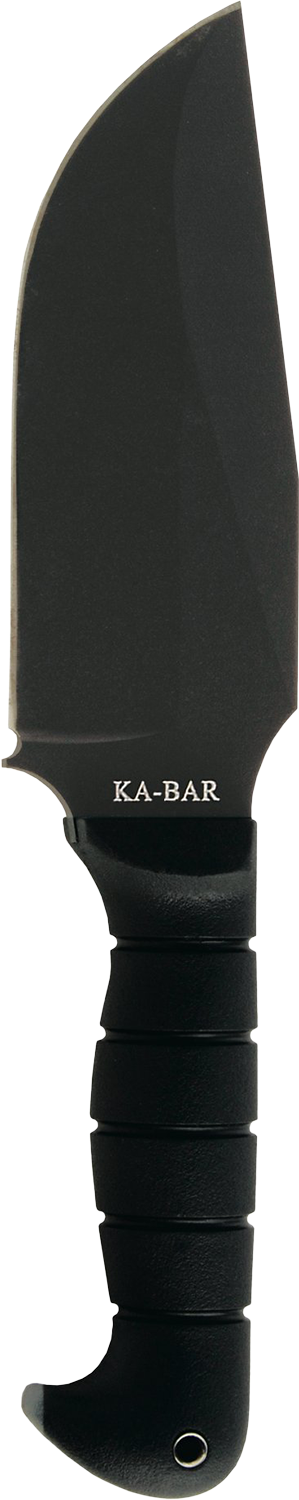 Ka-Bar 1278 Warthog Heavy Duty 6.75" Fixed Clip Point Plain Black SK-5 High Carbon Blade TPR Black Handle