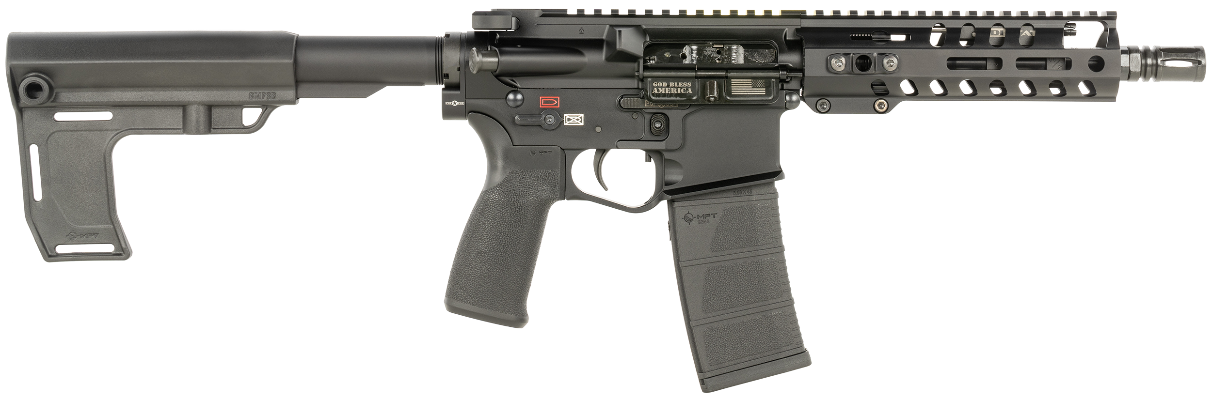 Patriot Ordnance Factory 2170 Renegade +  300 Blackout 30+1 8" Black Nitride Threaded Barrel, M-LOK Handguard, Black Anodized Aluminum Receiver w/Picatinny Rail