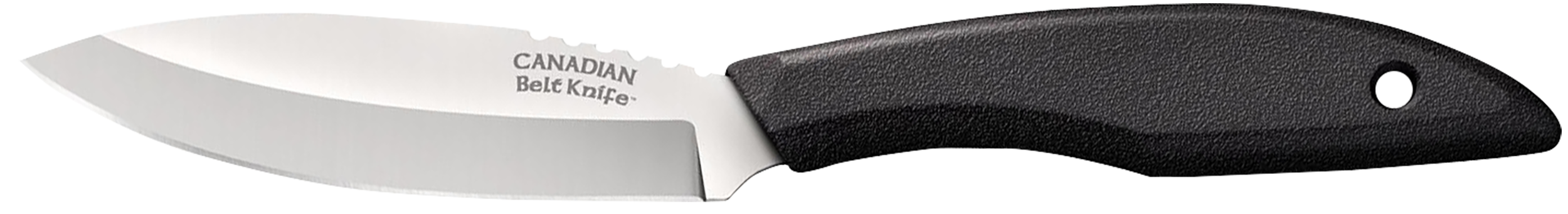 Cold Steel CS20CBL Canadian Belt 4" Fixed Drop Point Plain Cryo Quenched 4116 SS Blade, 4.50" Black Textured Polypropylene Handle