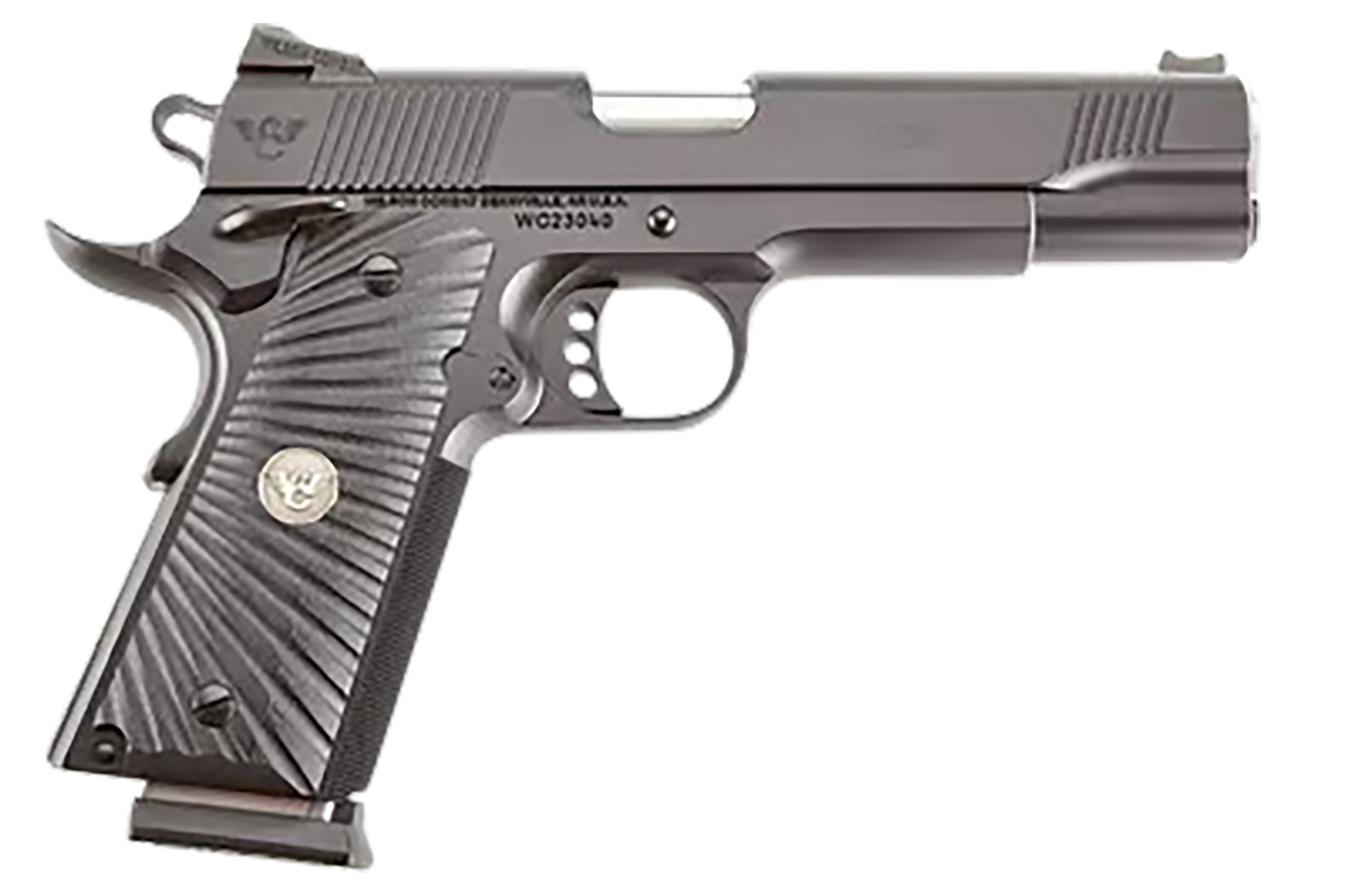 Wilson Combat CQBFS9A CQB  Full Size Frame 9mm Luger 10+1 5" Match Grade Barrel, Black Serrated Carbon Steel Slide, Black Armor-Tuff Carbon Steel Frame w/Beavertail, Black G10 Starburst Grip