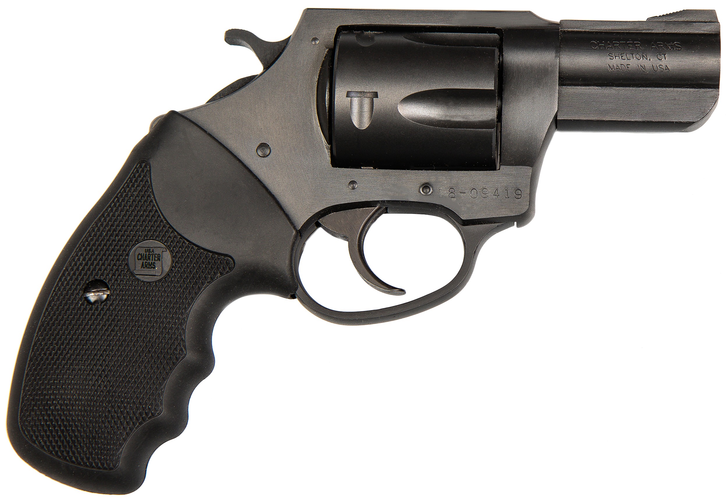 Charter Arms 69920 Pitbull 9mm Luger 5rd, 2.20" Black Nitride Steel Barrel, Cylinder & Frame w/Black Finger Grooved Rubber Grip