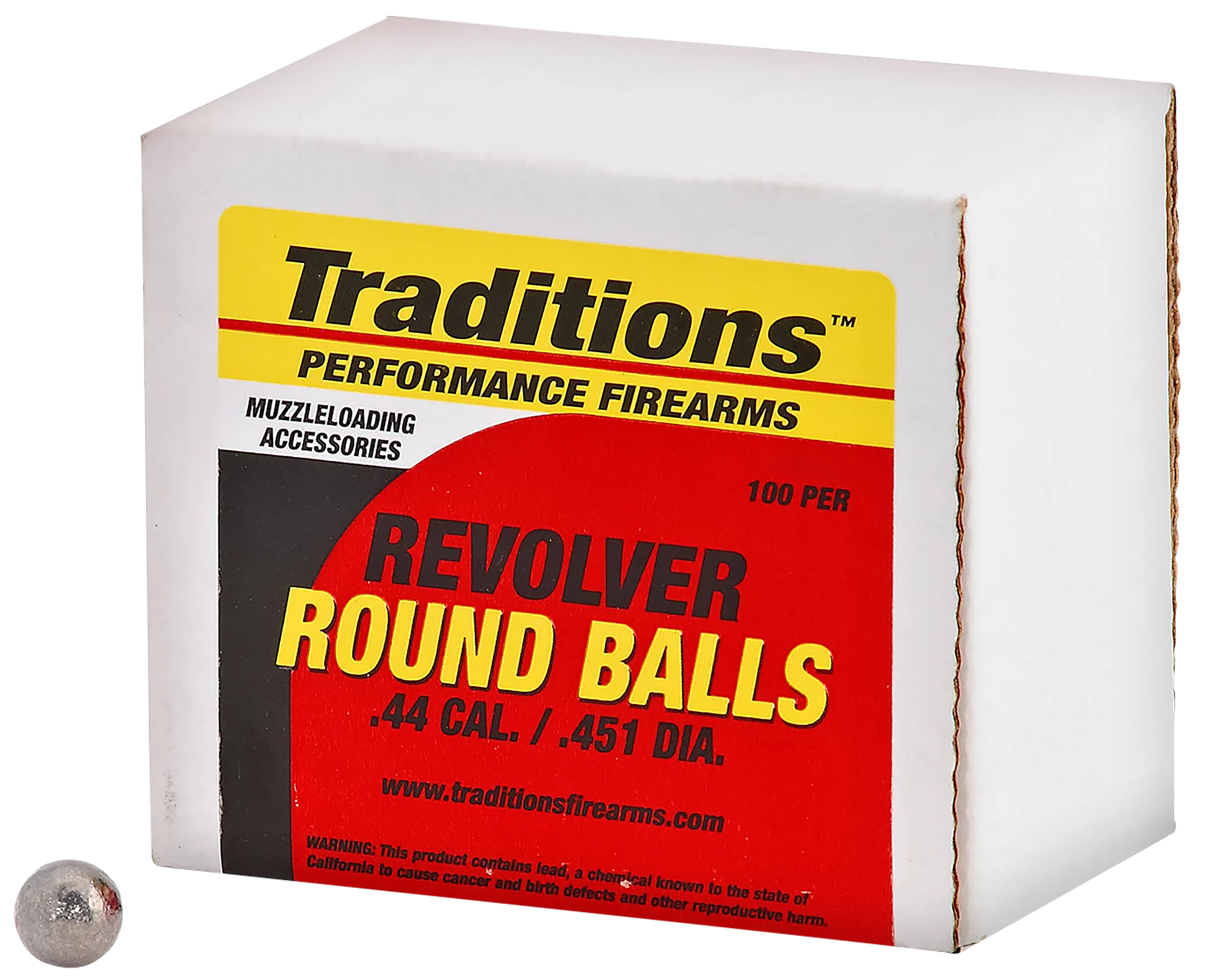 Traditions A1642 Revolver  44Cal Lead Ball 140gr 100/Box