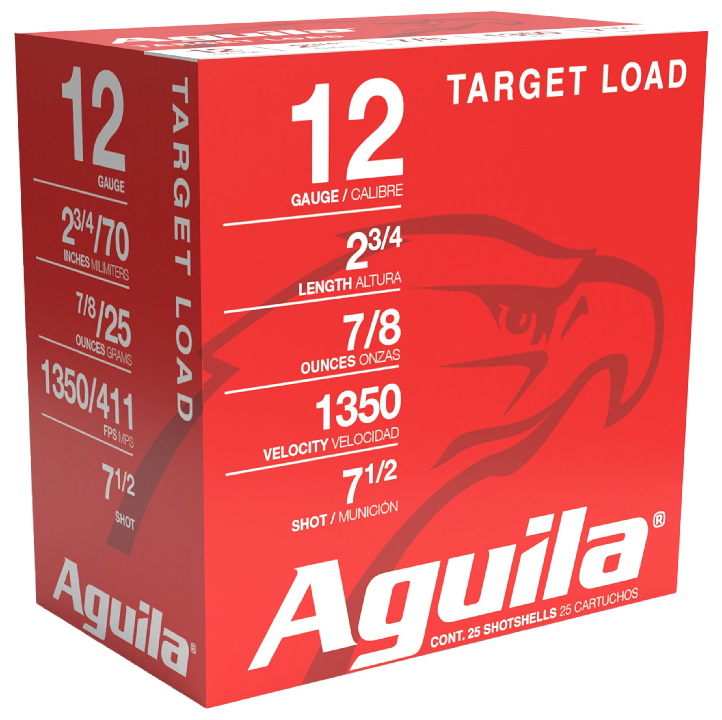 Aguila 1CHB1250 Target Load Competition 12Gauge 2.75" 7/8oz 7.5Shot 25 Per Box/10 Case