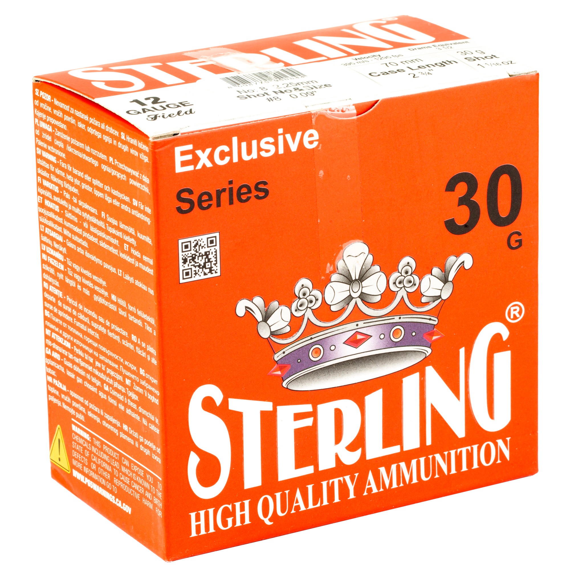 STERLING EXCLSV 12GA 2.75" #8 25/250