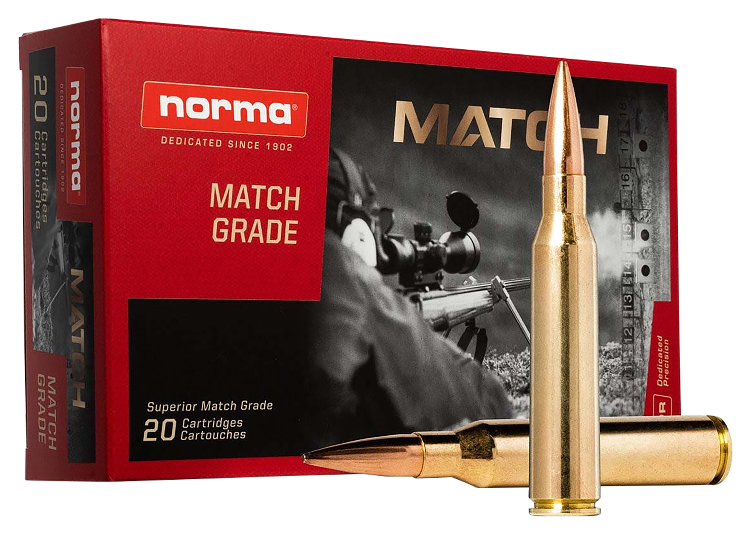 Norma Ammunition 20185272 Dedicated Precision Golden Target Match 338NormaMag 300gr 20 Per Box/10 Case