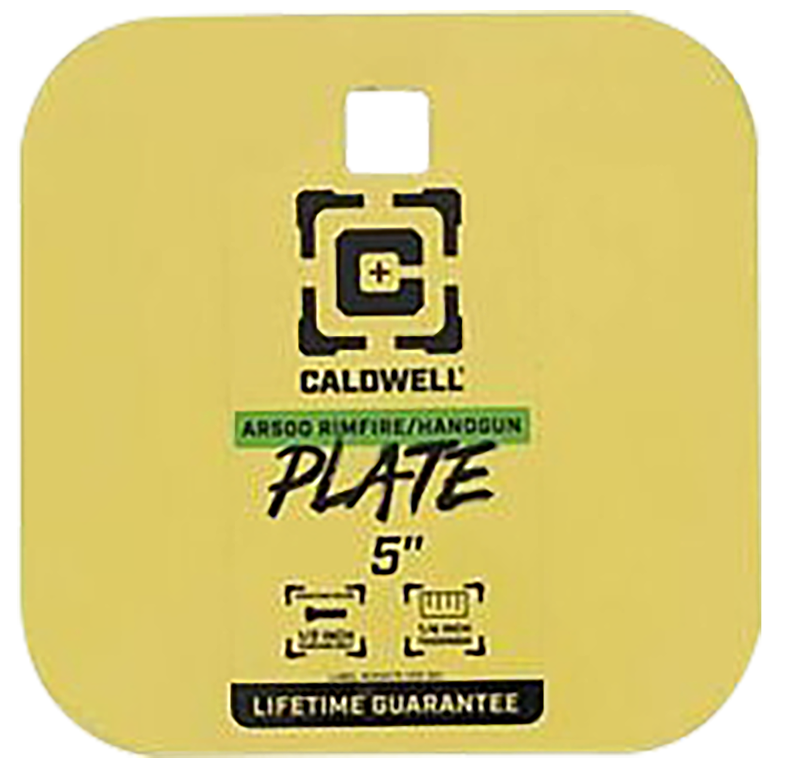 Caldwell 4002311   5" Rimfire/Handgun Yellow AR500 Steel Gong 1/4" Thick
