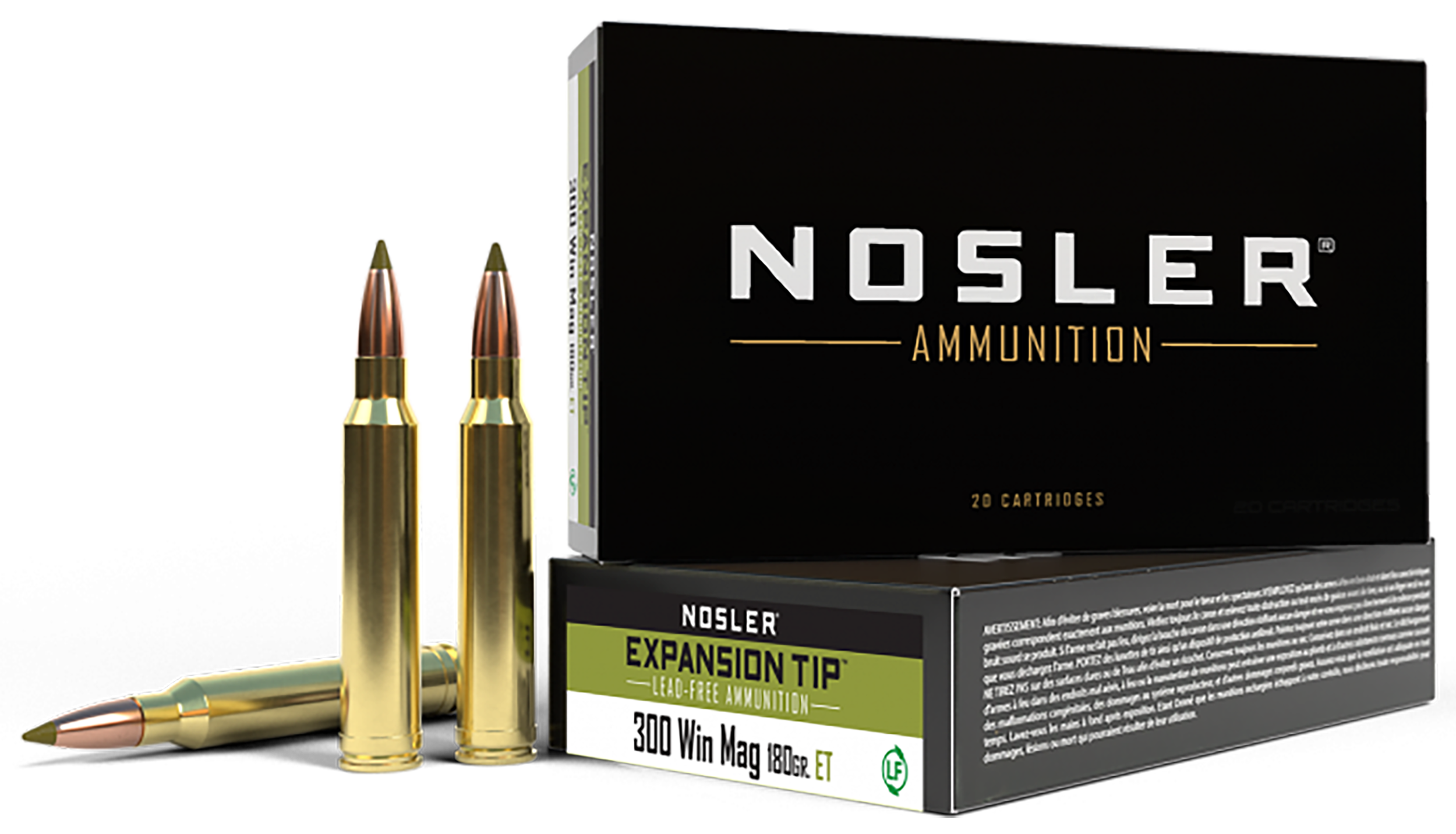 Nosler 40038 E-Tip  300WinMag 180gr E Tip Lead Free 20 Per Box/10 Case