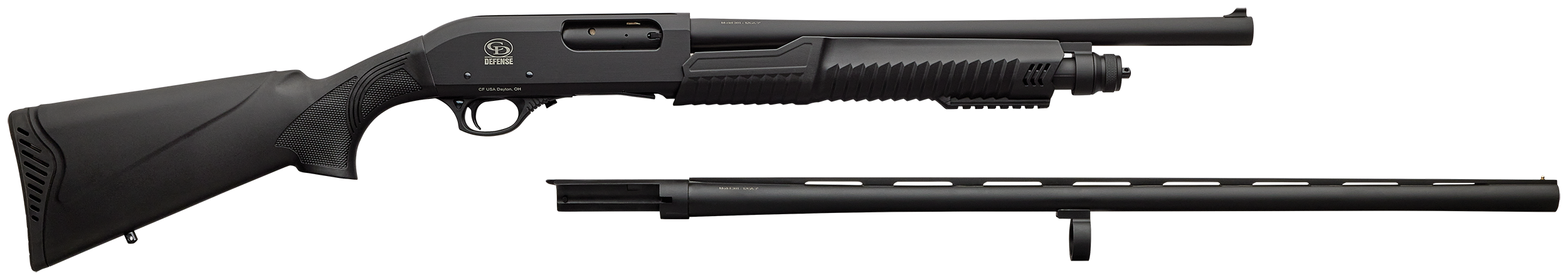 Charles Daly 930374 301 Combo Full Size 12 Gauge Pump 3" 5+1 18.50/28" Black Steel Vent Rib Barrel, Black Aluminum Receiver, Black Synthetic Stock, Beretta/Benelli Mobil Choke System