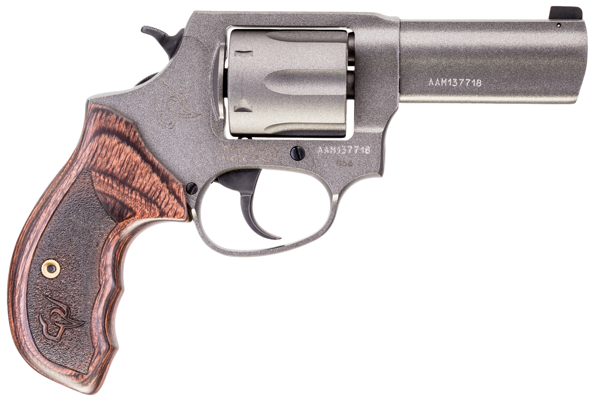 Taurus 2-8563CNS 856 Defender Small 38 Special +P 6 Shot 3" Tungsten Cerakote Stainless Steel Barrel, Cylinder & Frame, Altamont Wood Grip, Transfer Bar Safety, Exposed Hammer