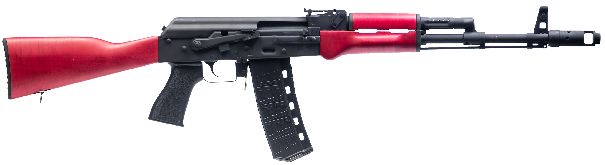 Century Arms RI5042N BFT  5.56x45mm 30+1 16.25" Manganese Phosphate Steel Barrel, Manganese Phosphate Optic Ready Steel Receiver, Matte Red Wood Stock, Black Polymer Grip