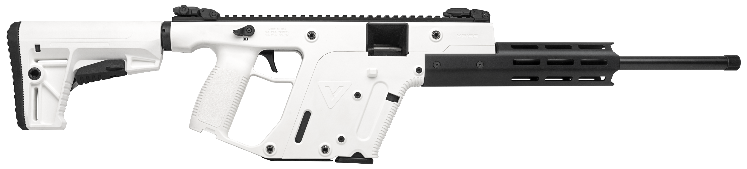 Kriss USA KV22CAP00 Vector CRB Gen2 Full Size 22 LR 10+1 Black Nitride Threaded Barrel, Alpine Cerakote Picatinny Rail Aluminum Receiver, Alpine White 6 Position Collapsible Synthetic Stock, Alpine Po
