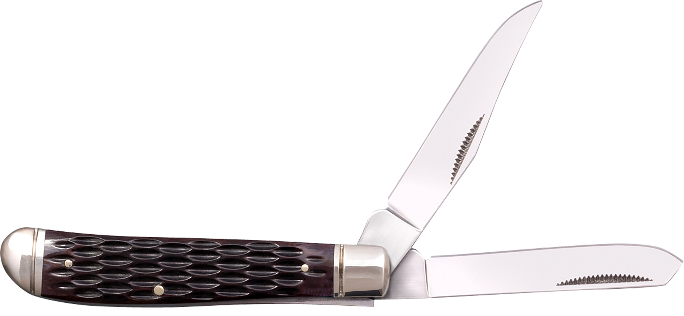 Cold Steel CSFLMTRPRJ Trapper  Mini 2.60"/2.70" Folding Clip/Spey Plain 3Cr13MoV SS Blade/Brown Jigged w/Polished Bolsters Bone Handle