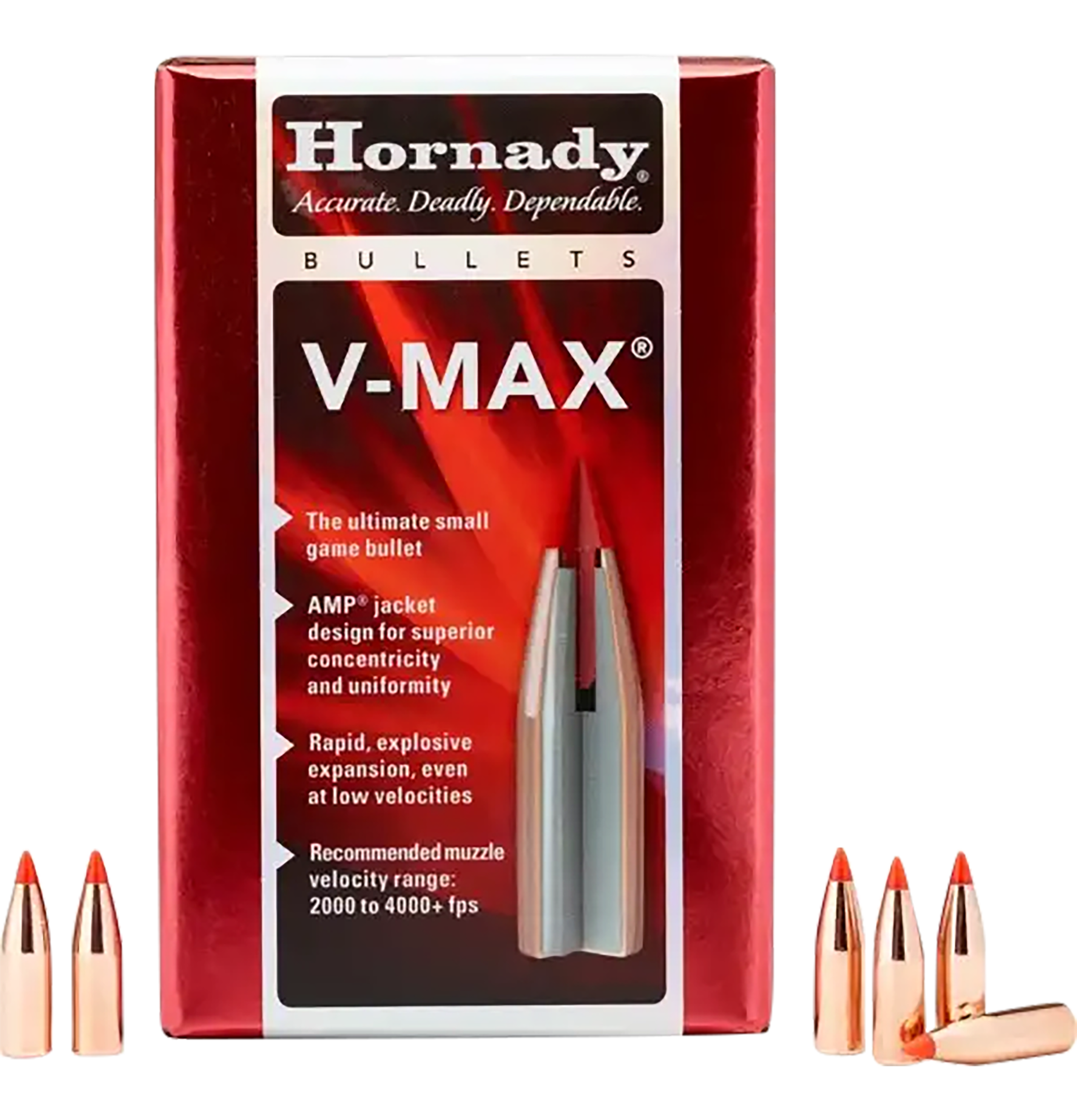 Hornady 22265 V-Max 22 Cal .224 53 gr V Max 100 Per Box/ 40 Case
