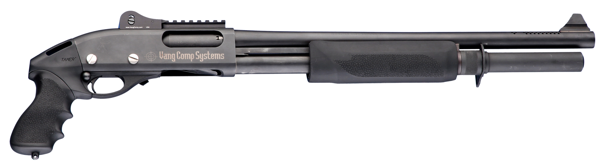 Hogue 08715 Tamer Pistol Grip & Forend Black Rubber with Finger Grooves, Polymer Forend for Remington 870
