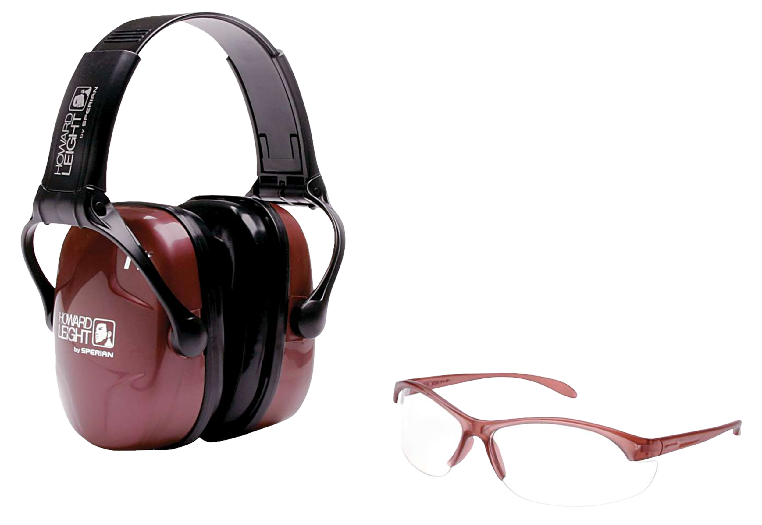 Howard Leight R01727 Woman's Shooting Safety Combo 25 dB Over the Head Dusty Rose/Black Women