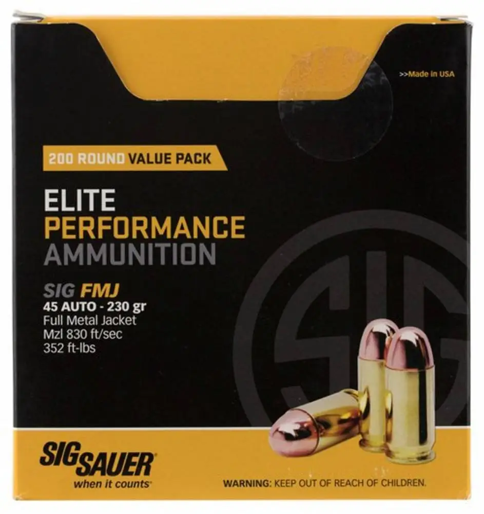 SIG SAUER V-CROWN 45ACP 230GR FMJ 200RD VP