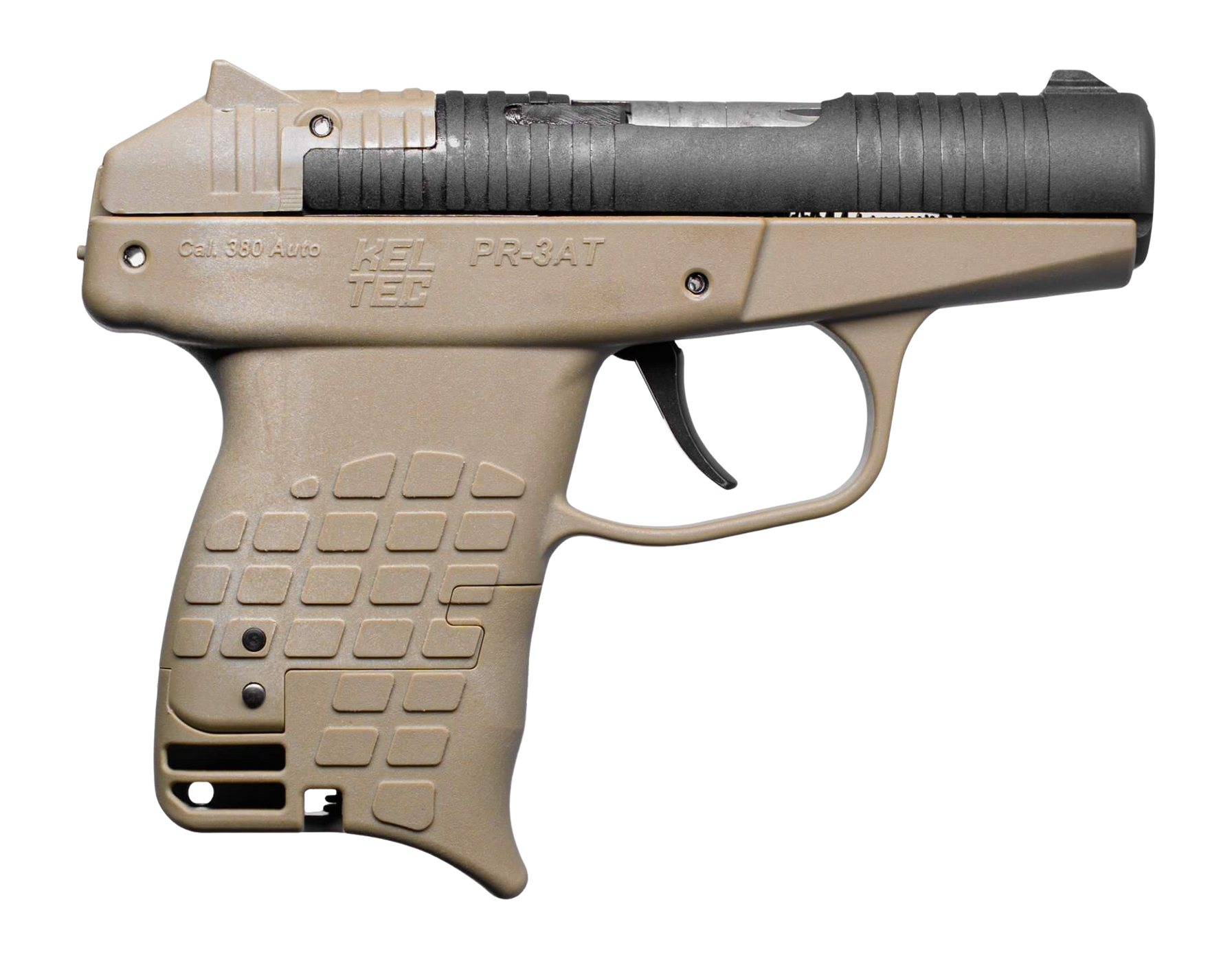 Kel-Tec PR3ATTAN PR-3AT Compact Frame 380 ACP 13+1 2.85" Black Rotating Barrel Shroud, Tan Polymer Frame