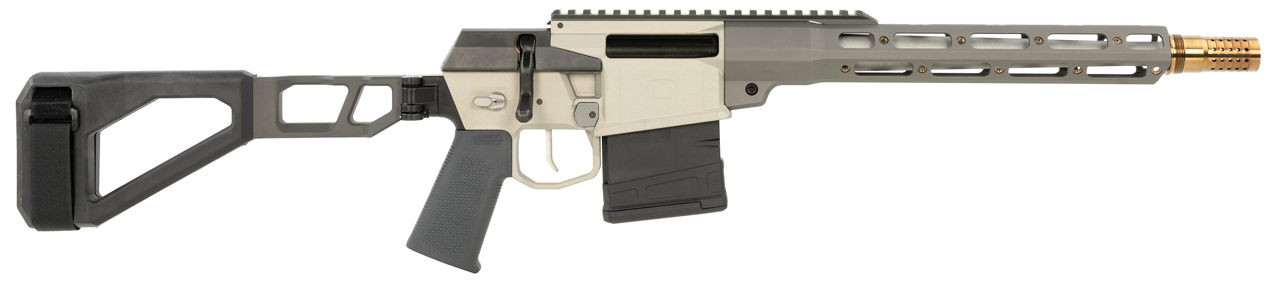 Q LLC FIX8612INPISTOL The Fix 8.6 Blackout 30+1 12" Stainless Threaded Barrel Q-Sert Free-Float Handguards, Picatinny Rail Receiver, Black SBA3 Brace Black, Polymer Grips