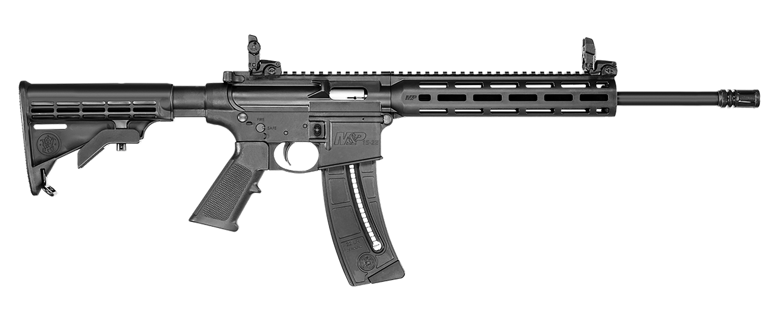 Smith & Wesson 10208 M&P15 Sport 22 LR 25+1 16.50" Matte Black Carbon Steel Barrel & Picatinny Rail Aluminum Receiver, 10" Magpul M-LOK Handguard, 6 Position CAR Black Synthetic Stock, Black Polymer G