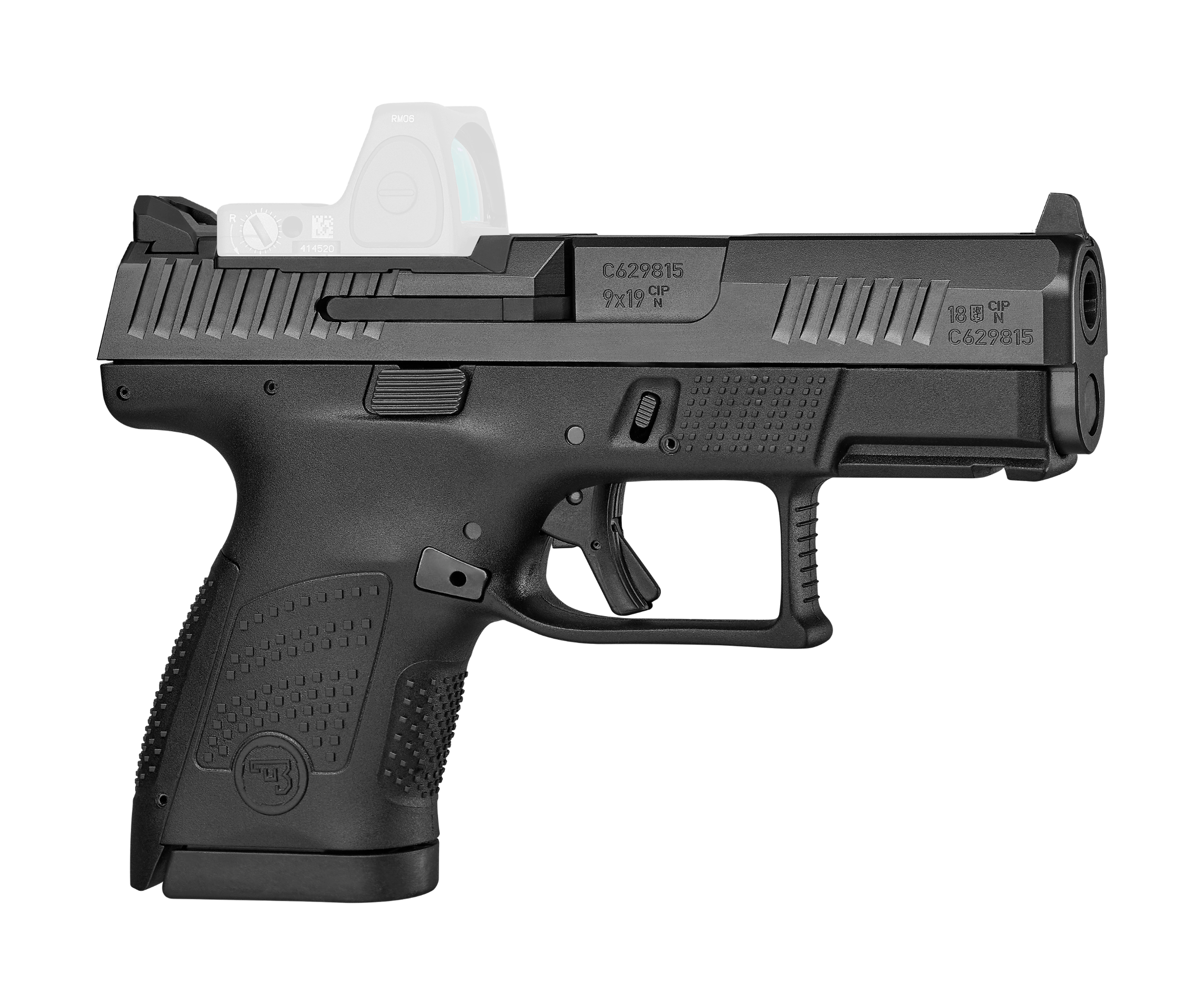 CZ-USA 91568 P-10 S  Sub-Compact Frame 9mm Luger 12+1 3.50" Black Steel Barrel, Black Nitride Optic Ready/Serrated Steel Slide, Black Polymer Frame w/Picatinny Rail