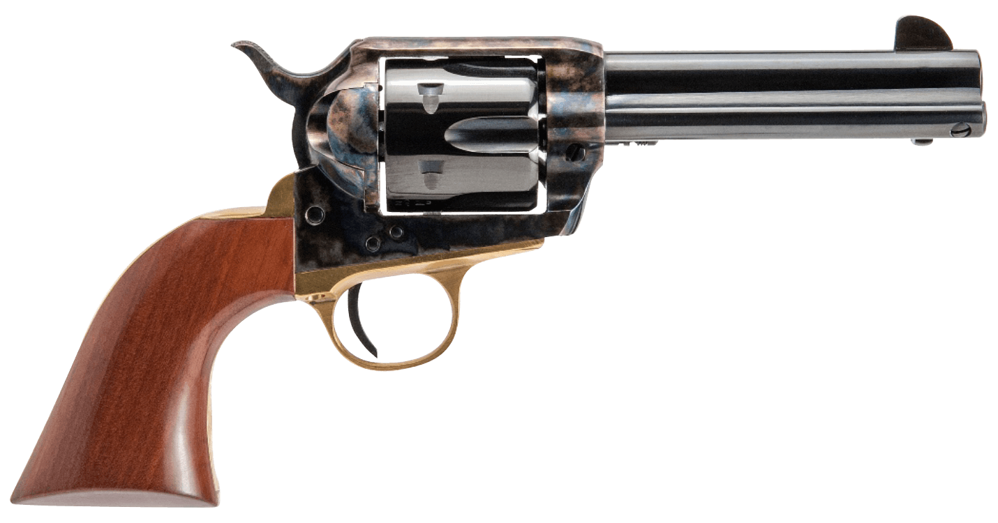 Cimarron PPP9MM Pistolero  9mm Luger 6 Shot, 4.75" Blued Barrel & Cylinder, Color Case Hardened Frame, Walnut Grip