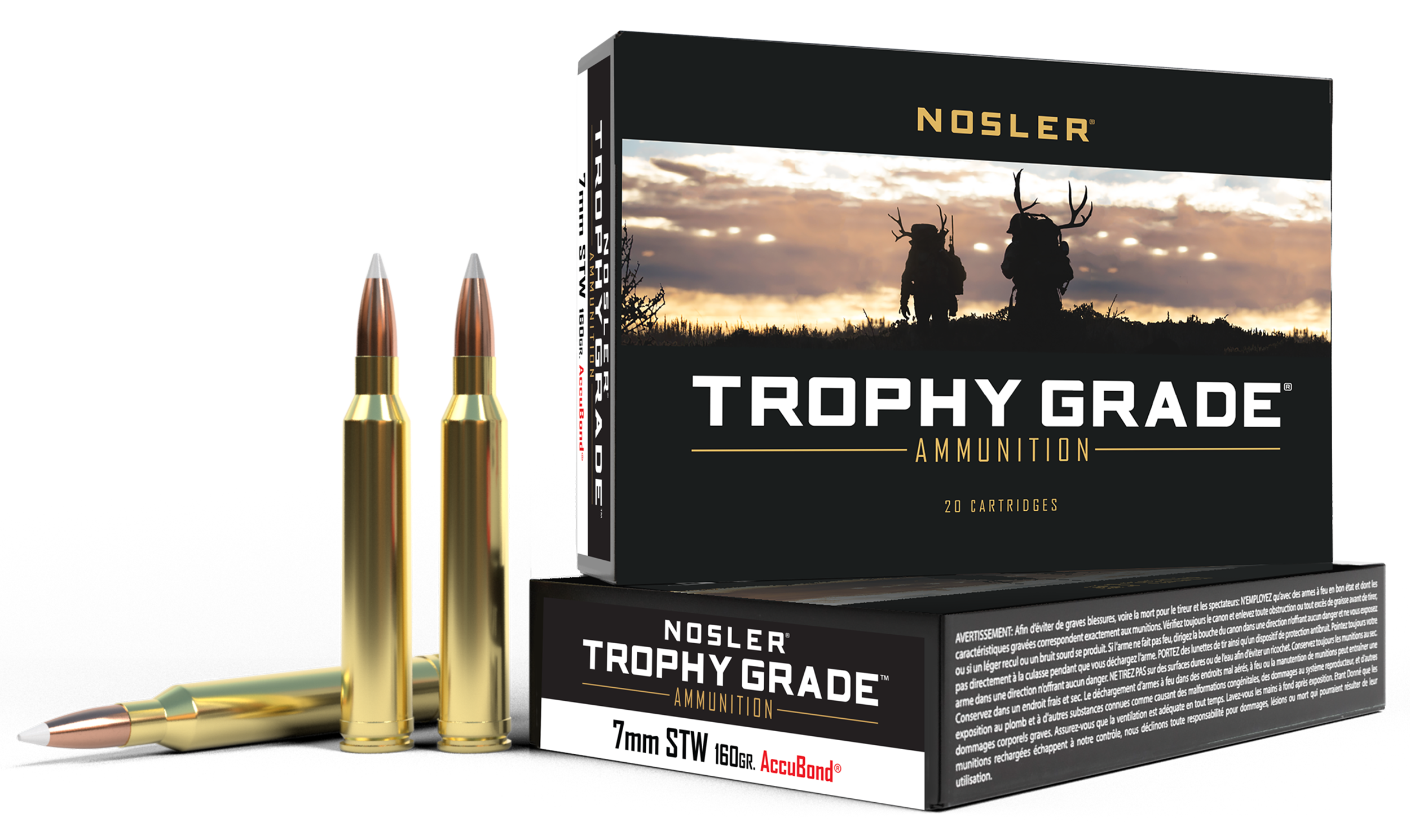 Nosler 60047 Trophy Grade  7mmSTW 160gr Nosler AccuBond 20 Per Box/10 Case