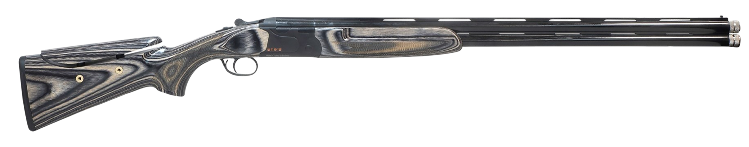 Pointer REXST912BBL12 FT912 Sport Trek Full Size 12 Gauge Break Open 3" 2rd 28" Black Over/Under Vent Rib Barrel, Black Steel Receiver, Adj Comb Gray Laminate Stock, Ambidextrous