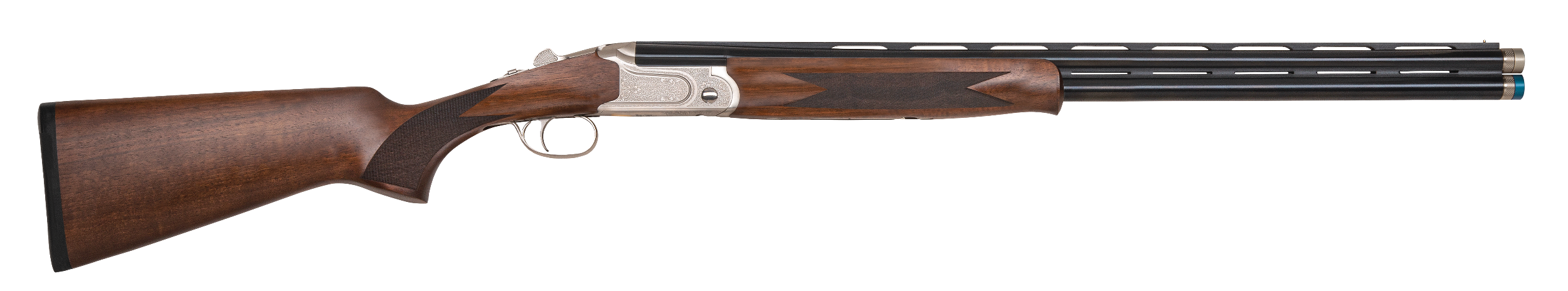 Mossberg 75480 Gold Reserve  Full Size 410 Bore Break Open 3" 2rd 26" Blue Polished Vent Rib Barrel, Silver Polished Engraved Stainless Steel Receiver, Black Grade A Walnut Fixed Stock, Right Hand