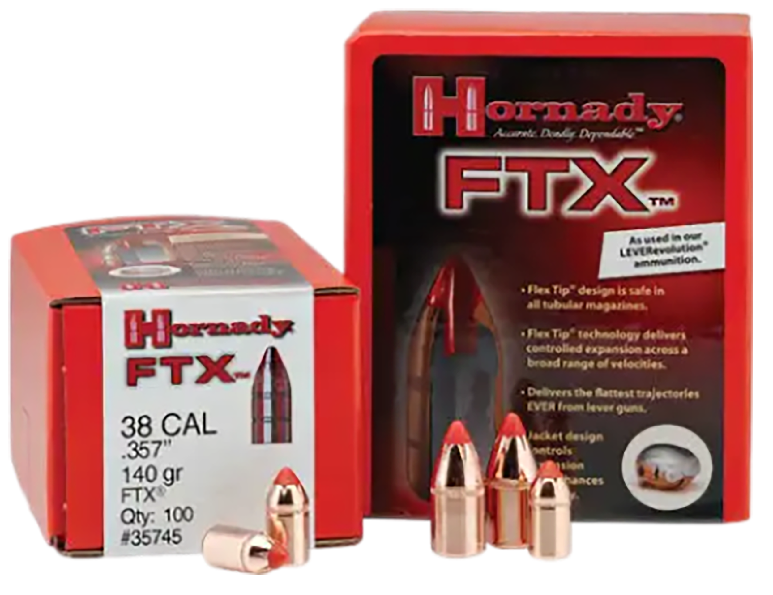 Hornady 45215 FTX 45 Cal .452 200 gr Flex Tip eXpanding 50 Per Box/ 25 Case