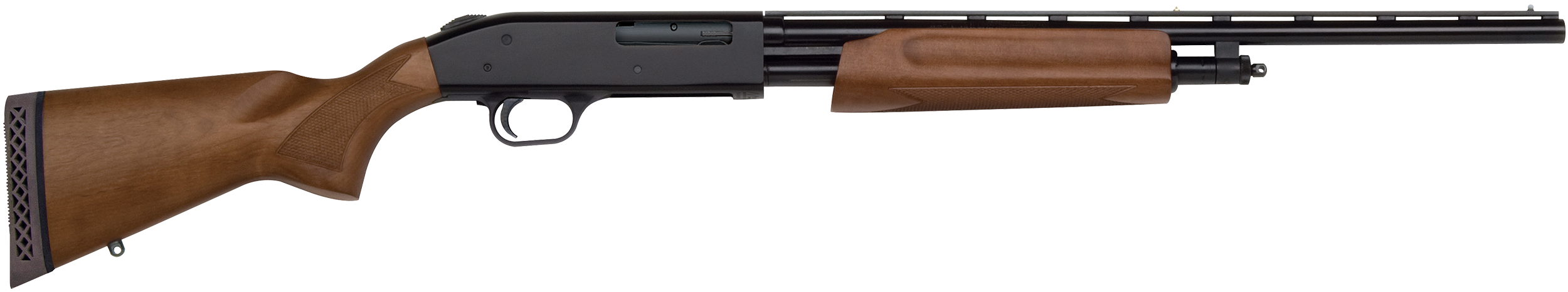 Mossberg 57120 505 Bantam Youth 410 Gauge Pump 3" 4+1 20" Blued Steel Vent Rib Barrel, Blued Steel Receiver, Fixed Hardwood Stock, Right Hand, Modified Choke