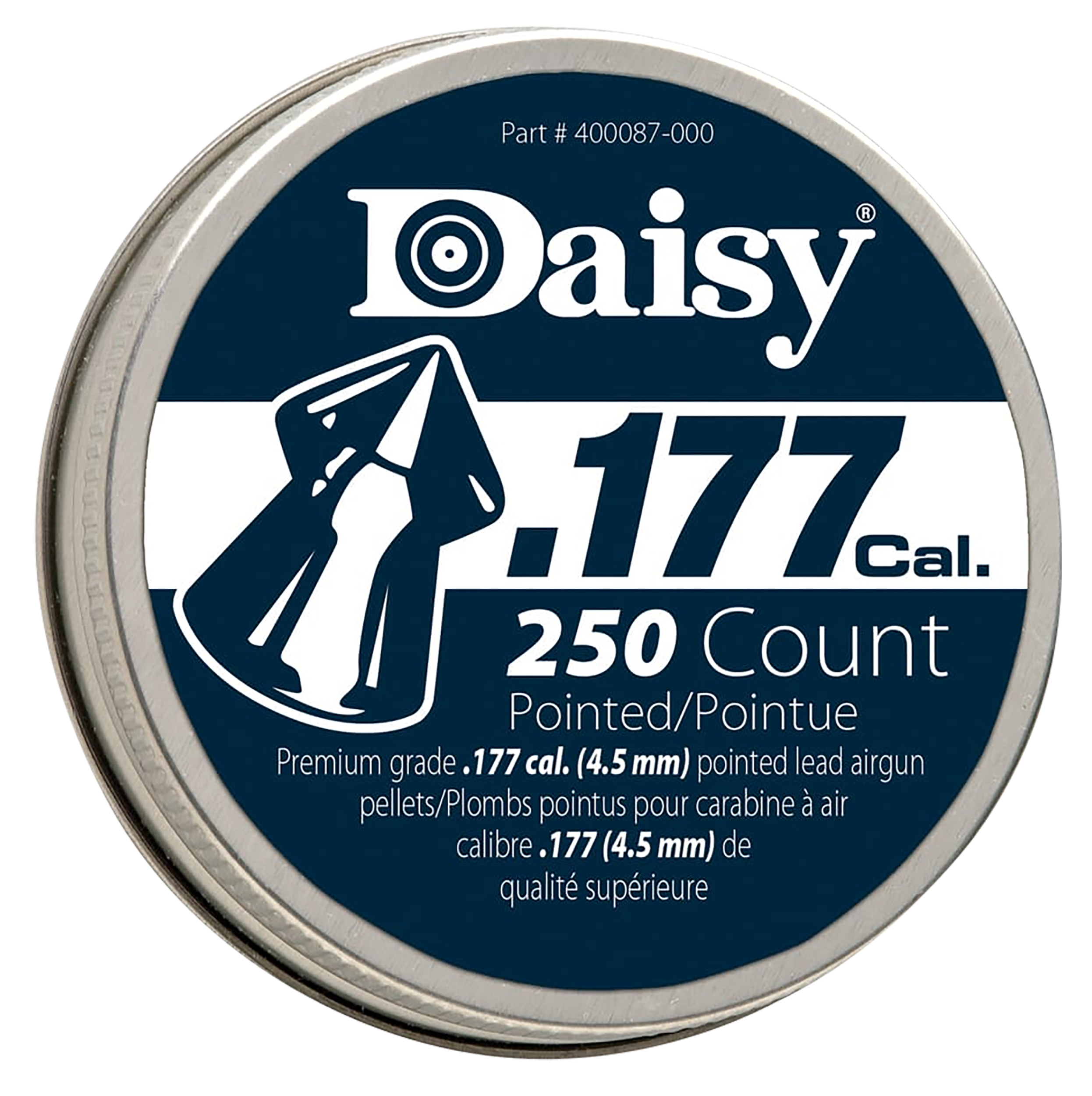 Daisy 987777406 PrecisionMax Premium 177 Lead Pointed Field Pellet 250/Tin