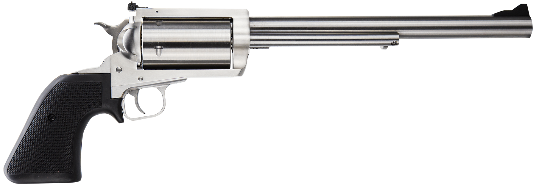 Magnum Research BFR4570 BFR Long Cylinder Large Frame 45-70 Gov 5 Shot, 10" Brushed Stainless Steel Barrel, Cylinder & Frame, Black Rubber Grip, Exposed Hammer