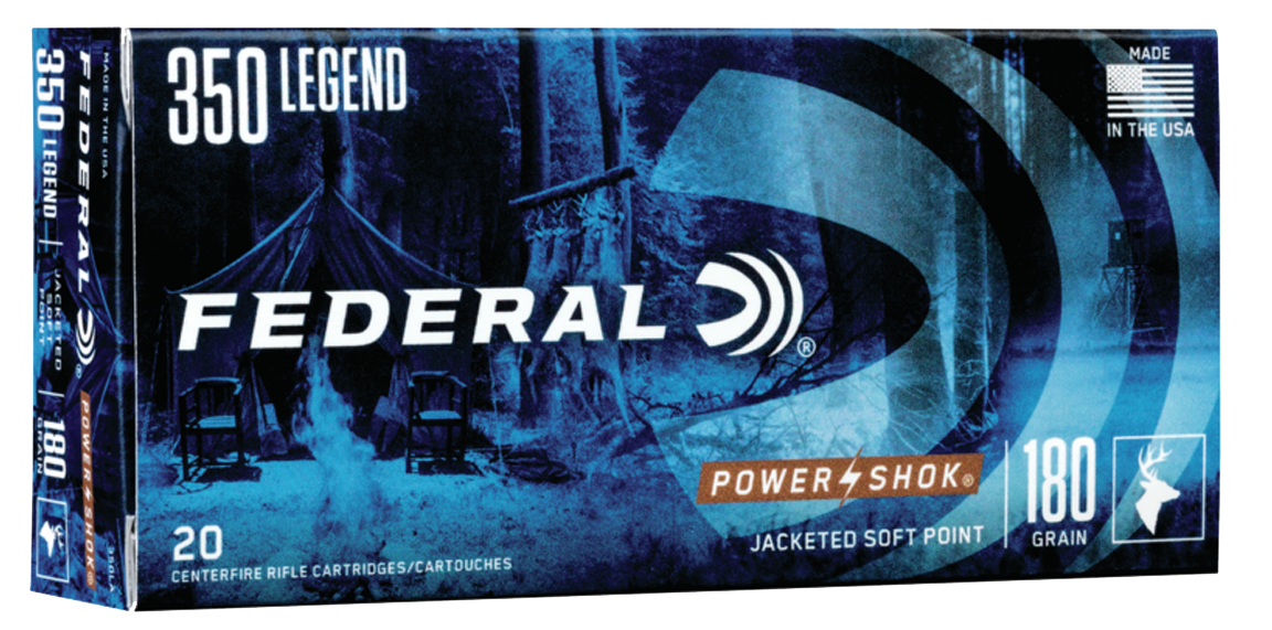 Federal 350LA Power-Shok  350Legend 180gr Jacketed Soft Point 20 Per Box/10 Case
